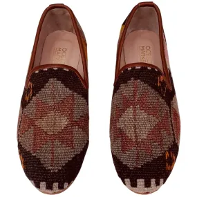 Men's Turkish Kilim Loafers | Brown Patterned