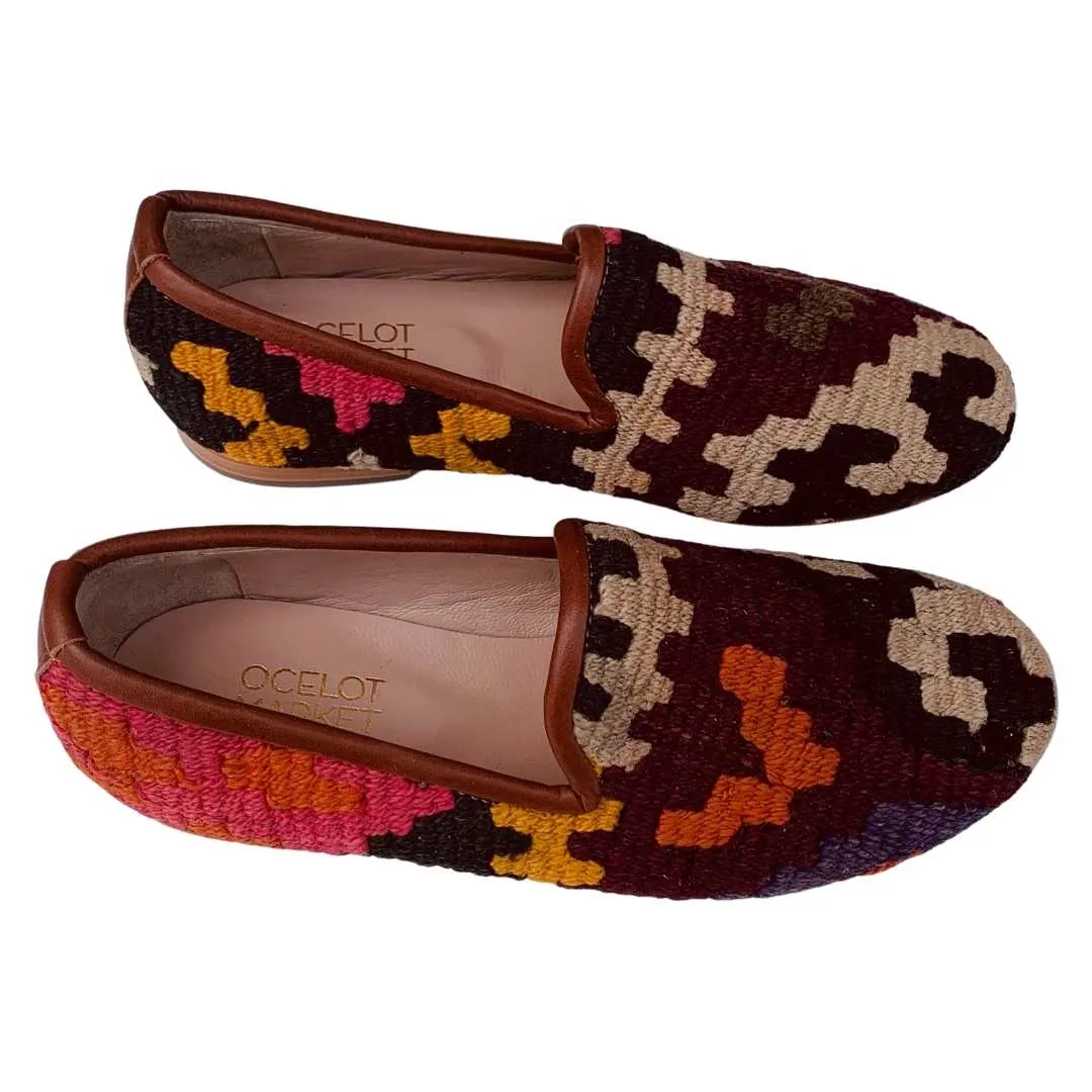 Men's Turkish Kilim Loafers | Cream Multicolor