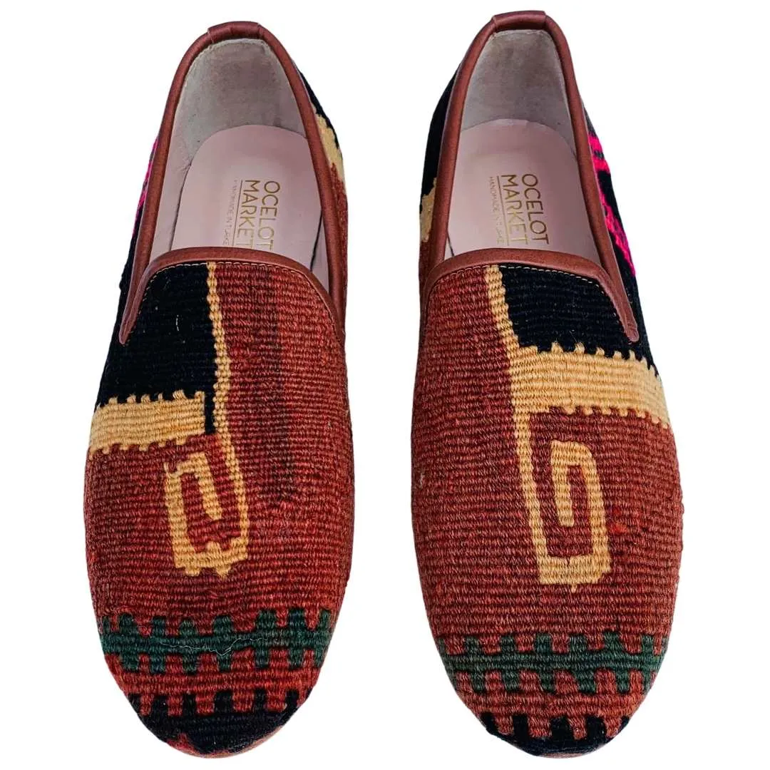 Men's Turkish Kilim Loafers | Rust & Gold