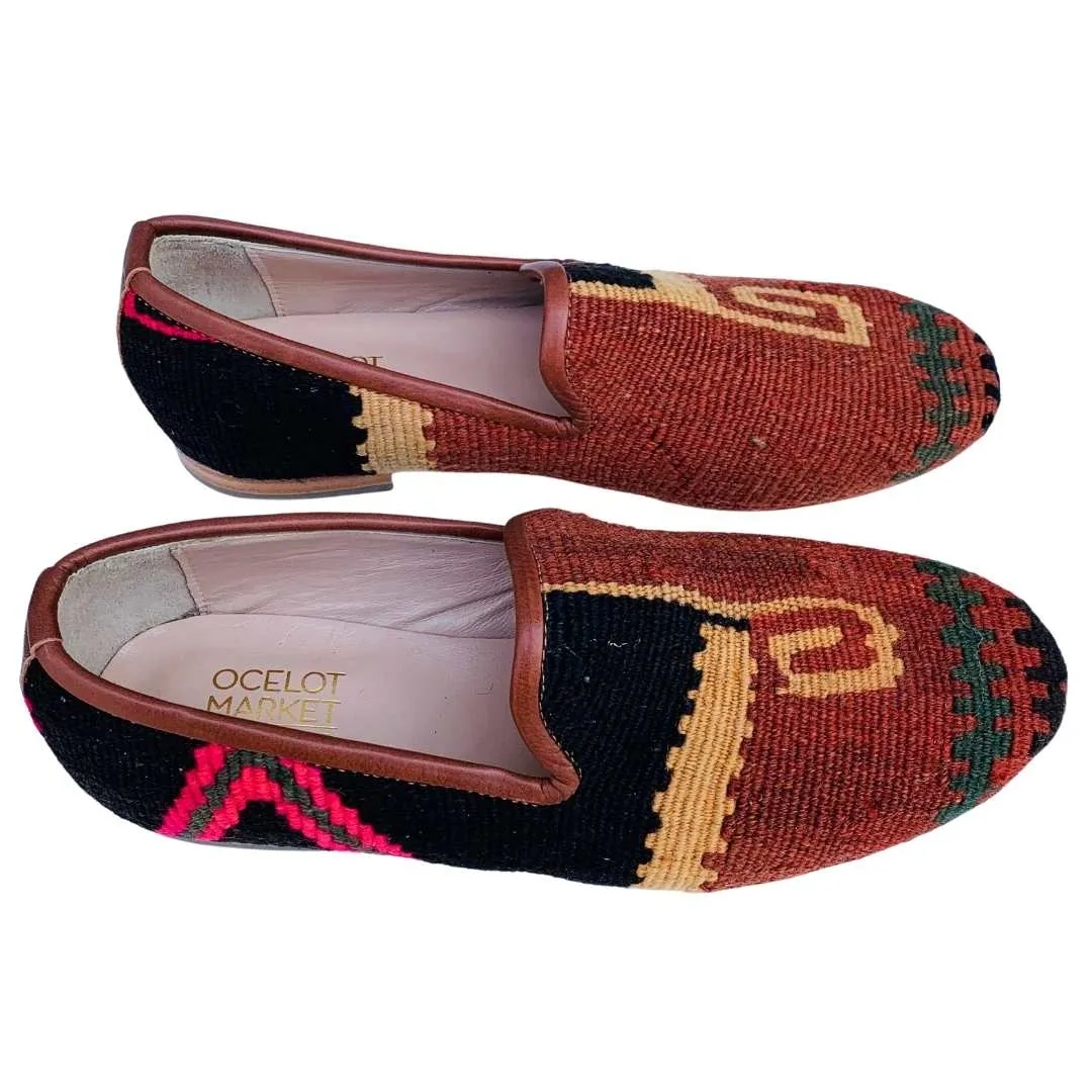 Men's Turkish Kilim Loafers | Rust & Gold