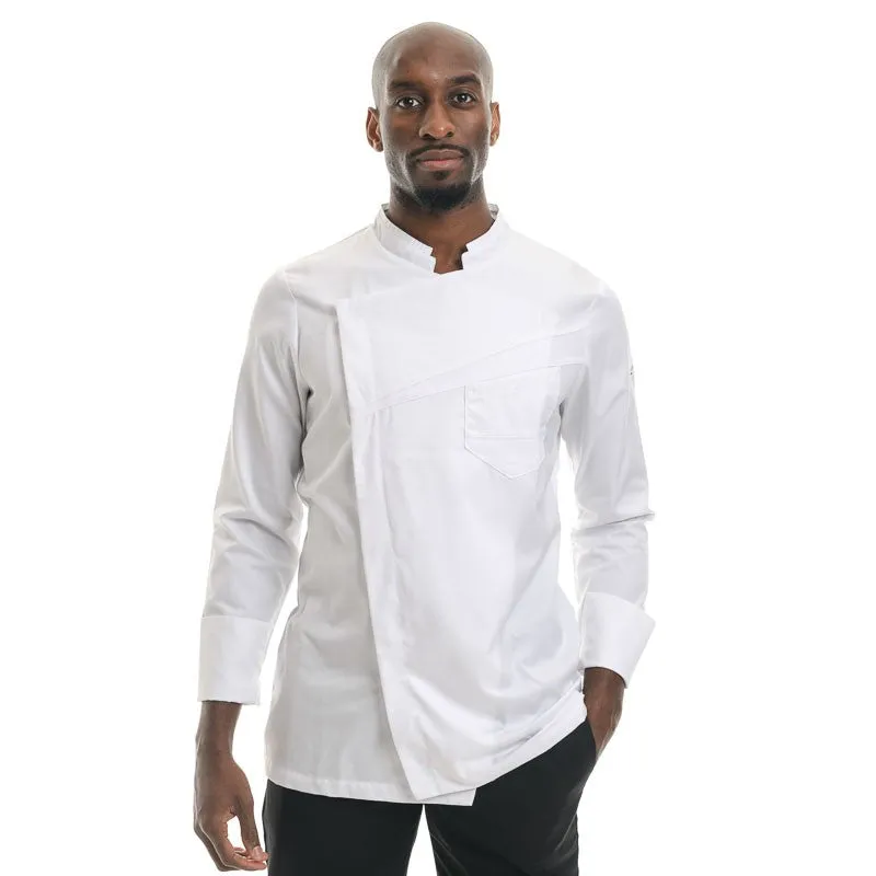 Men's White Double-collar Kitchen Coat Lemongrass - LAFONT