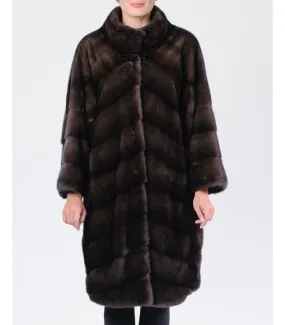 Mink Fur Coat in Mahogany : FurSource.com