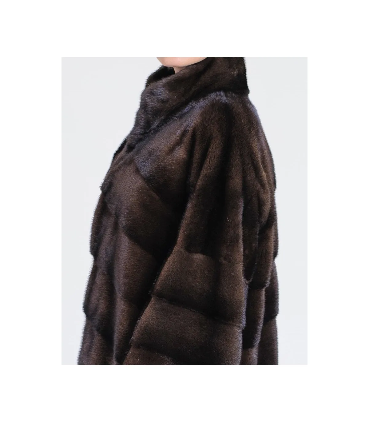 Mink Fur Coat in Mahogany : FurSource.com