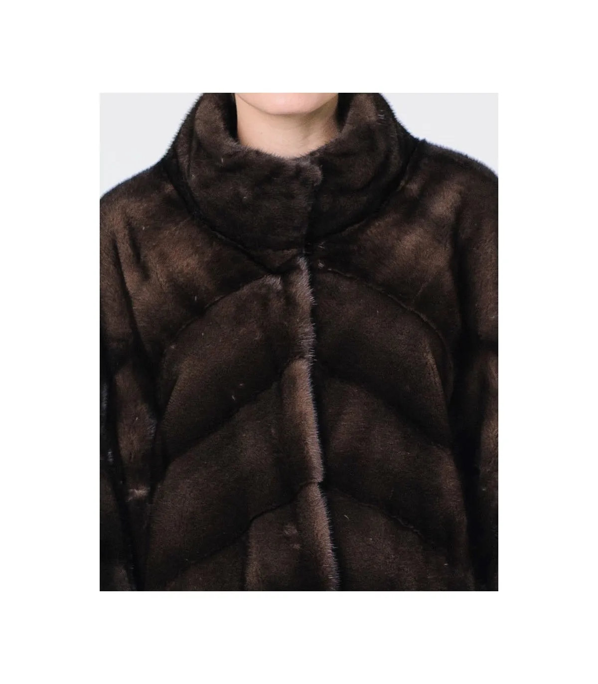 Mink Fur Coat in Mahogany : FurSource.com