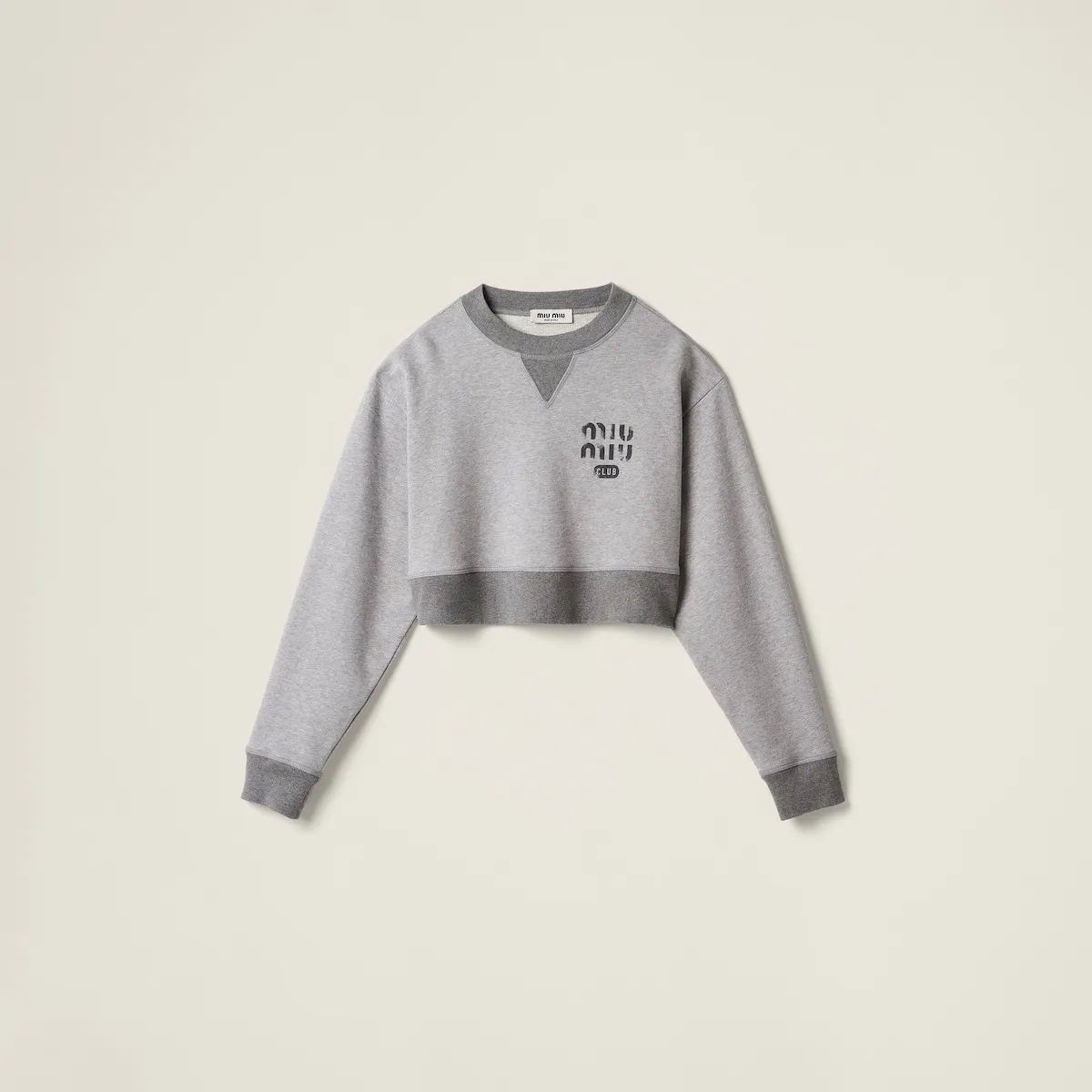 MiuMiu  |Crew Neck Unisex Rib Street Style Long Sleeves Plain Cotton