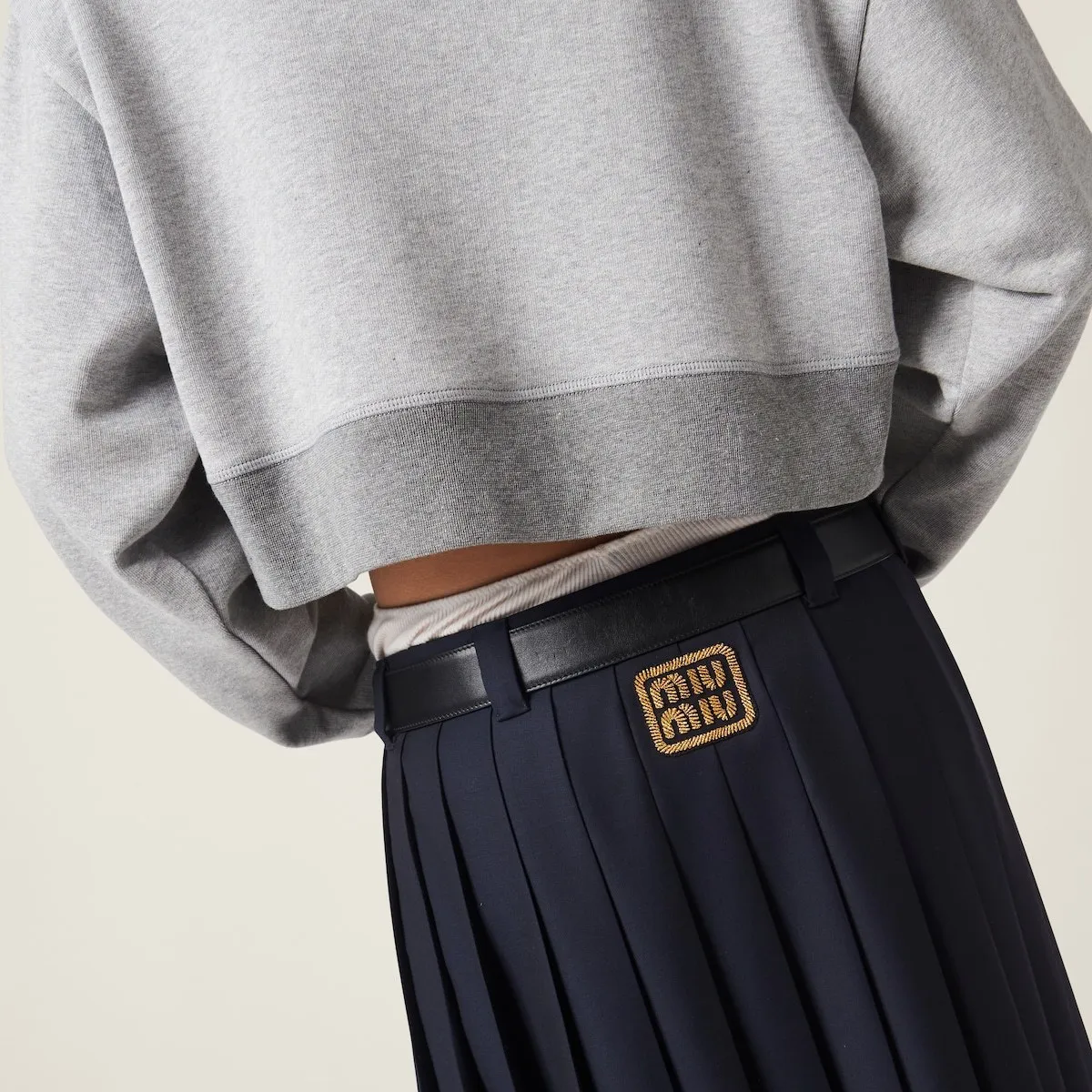 MiuMiu  |Crew Neck Unisex Rib Street Style Long Sleeves Plain Cotton