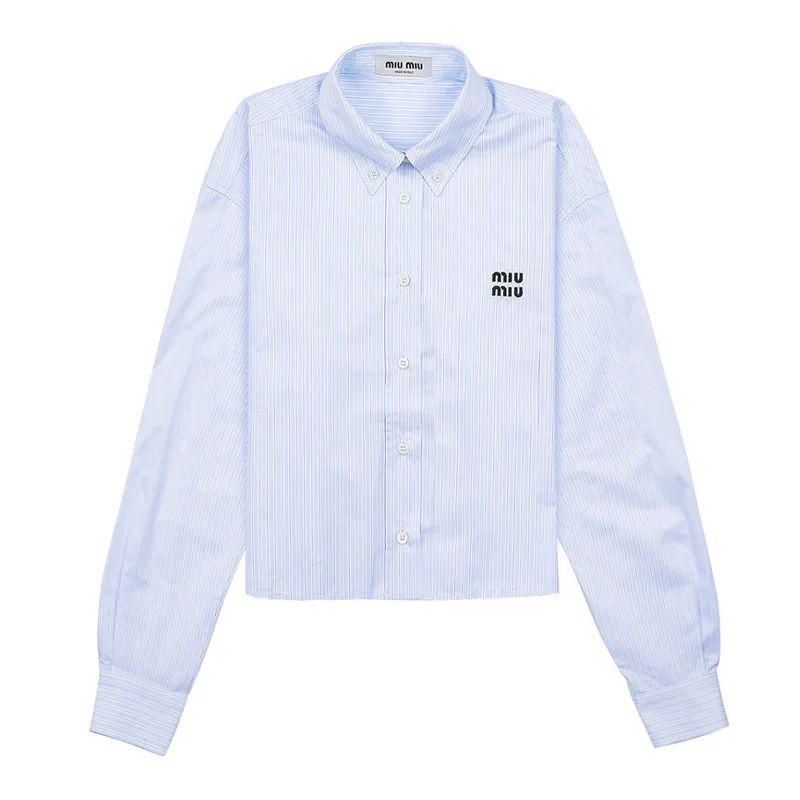 MiuMiu  |Stripes Casual Style Street Style Long Sleeves Cotton