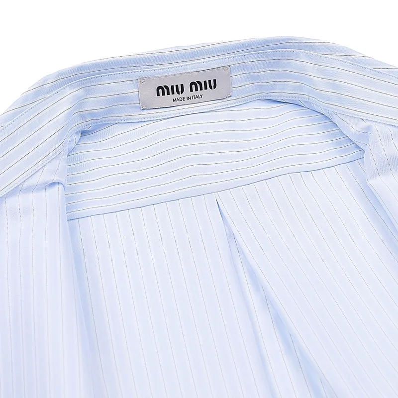 MiuMiu  |Stripes Casual Style Street Style Long Sleeves Cotton