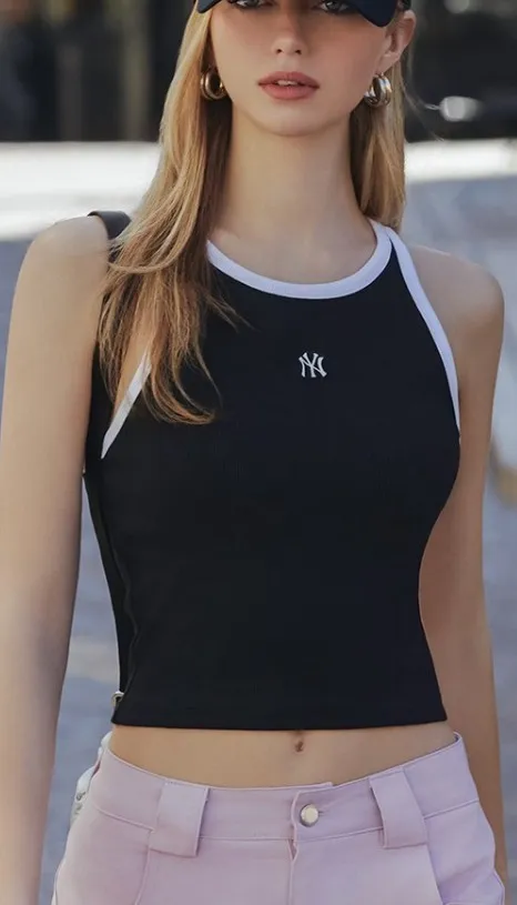 MLB Korea  |Street Style Logos on the Sleeves Logo Cropped Tops