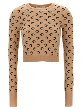 Moon Jacquard Sweater, Cardigans Beige