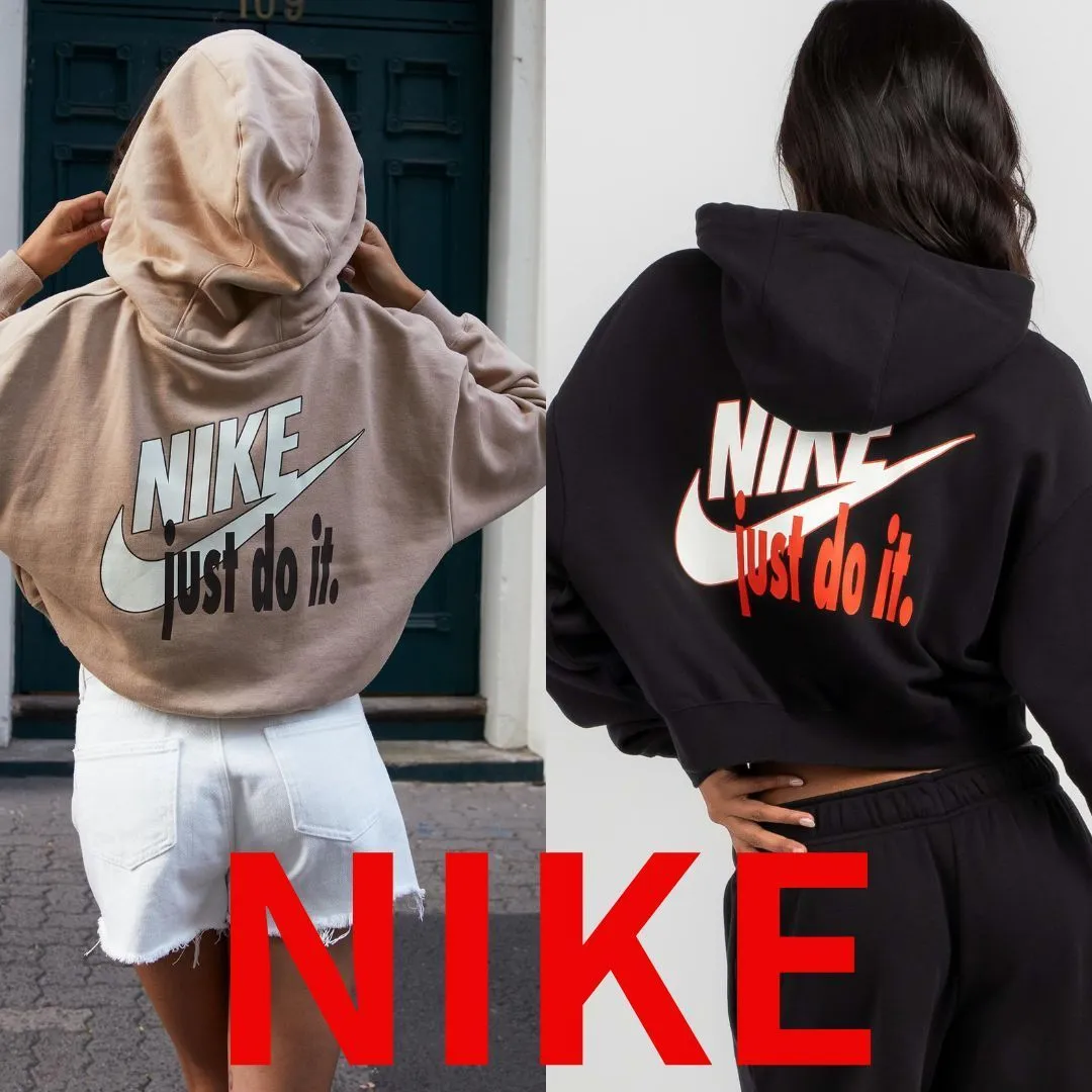 Nike  |Unisex Street Style Long Sleeves Cotton Khaki Co-ord Logo