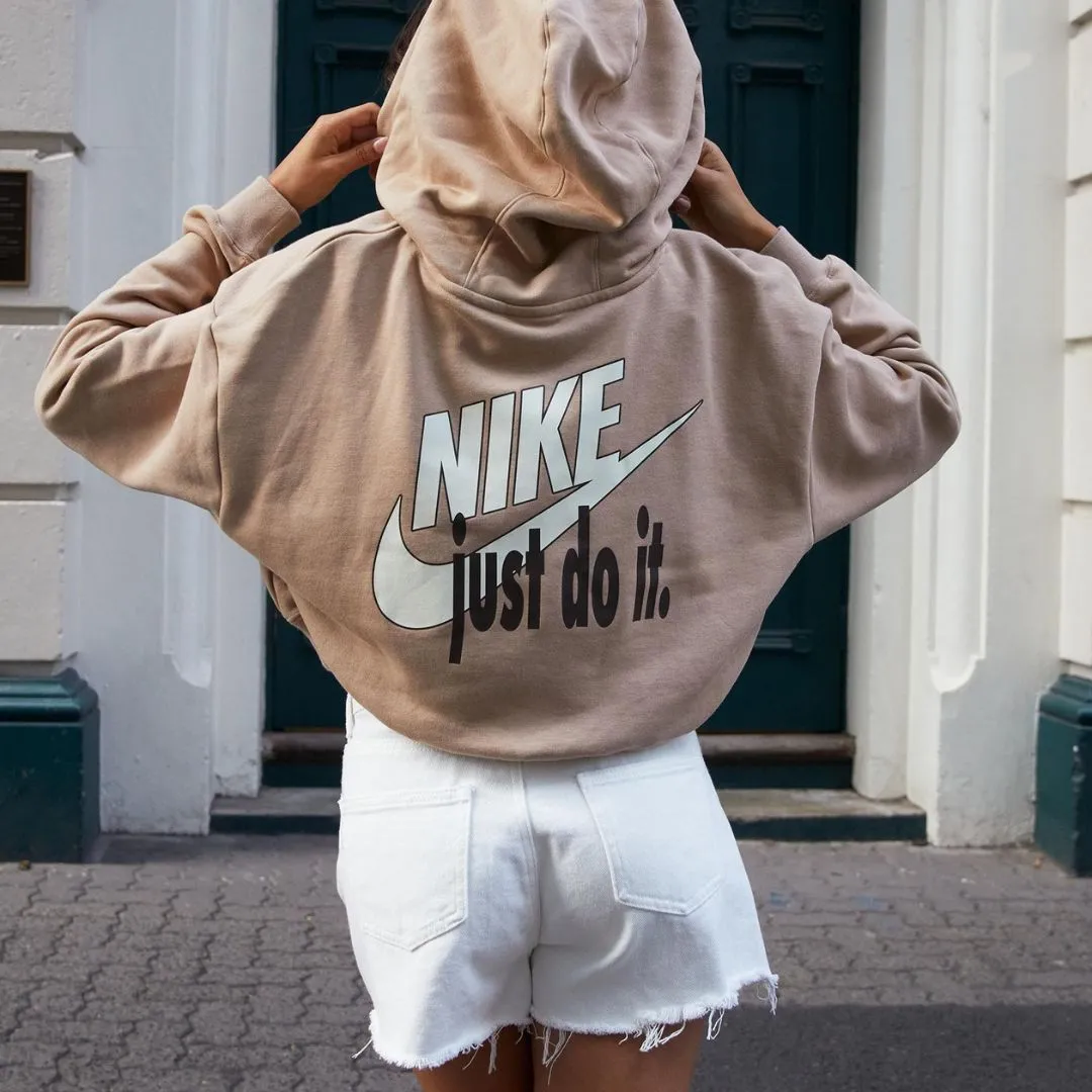 Nike  |Unisex Street Style Long Sleeves Cotton Khaki Co-ord Logo