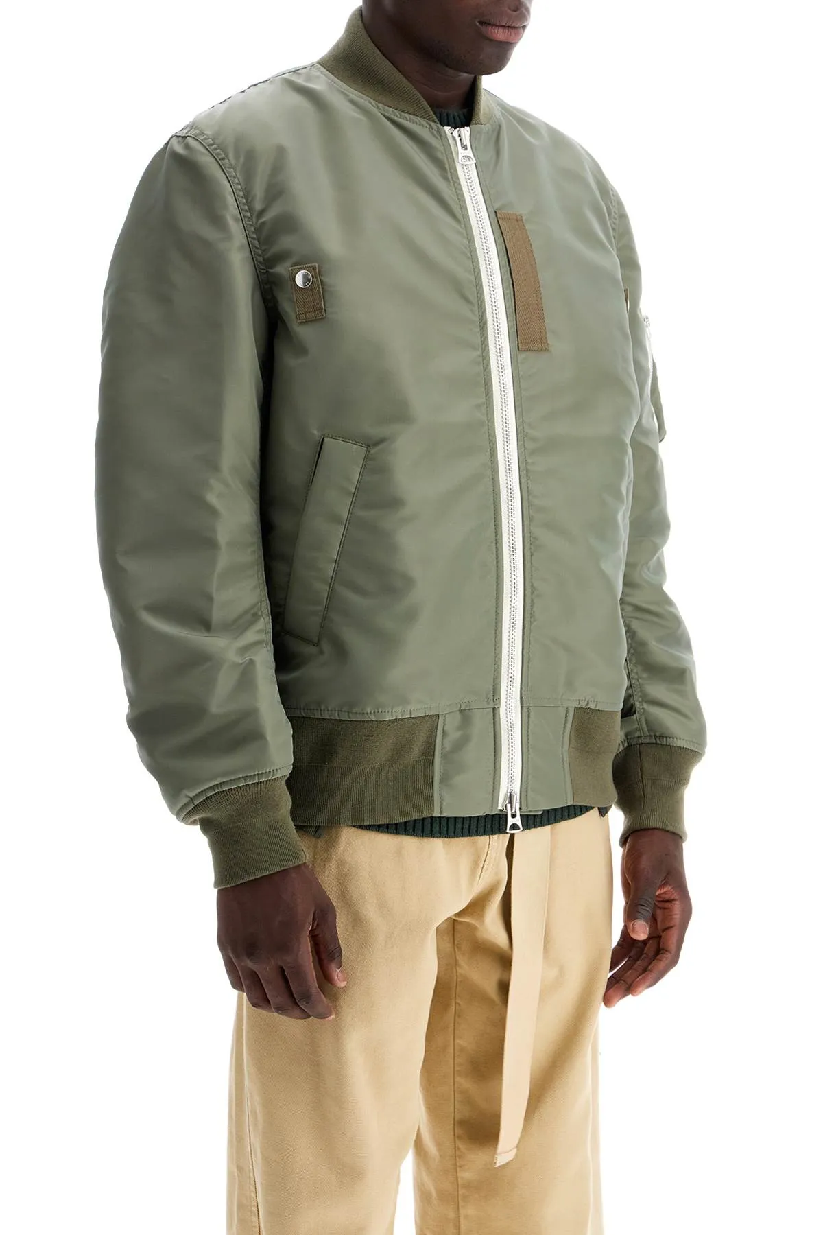 nylon bomber jacket SCM 201 KHAKI