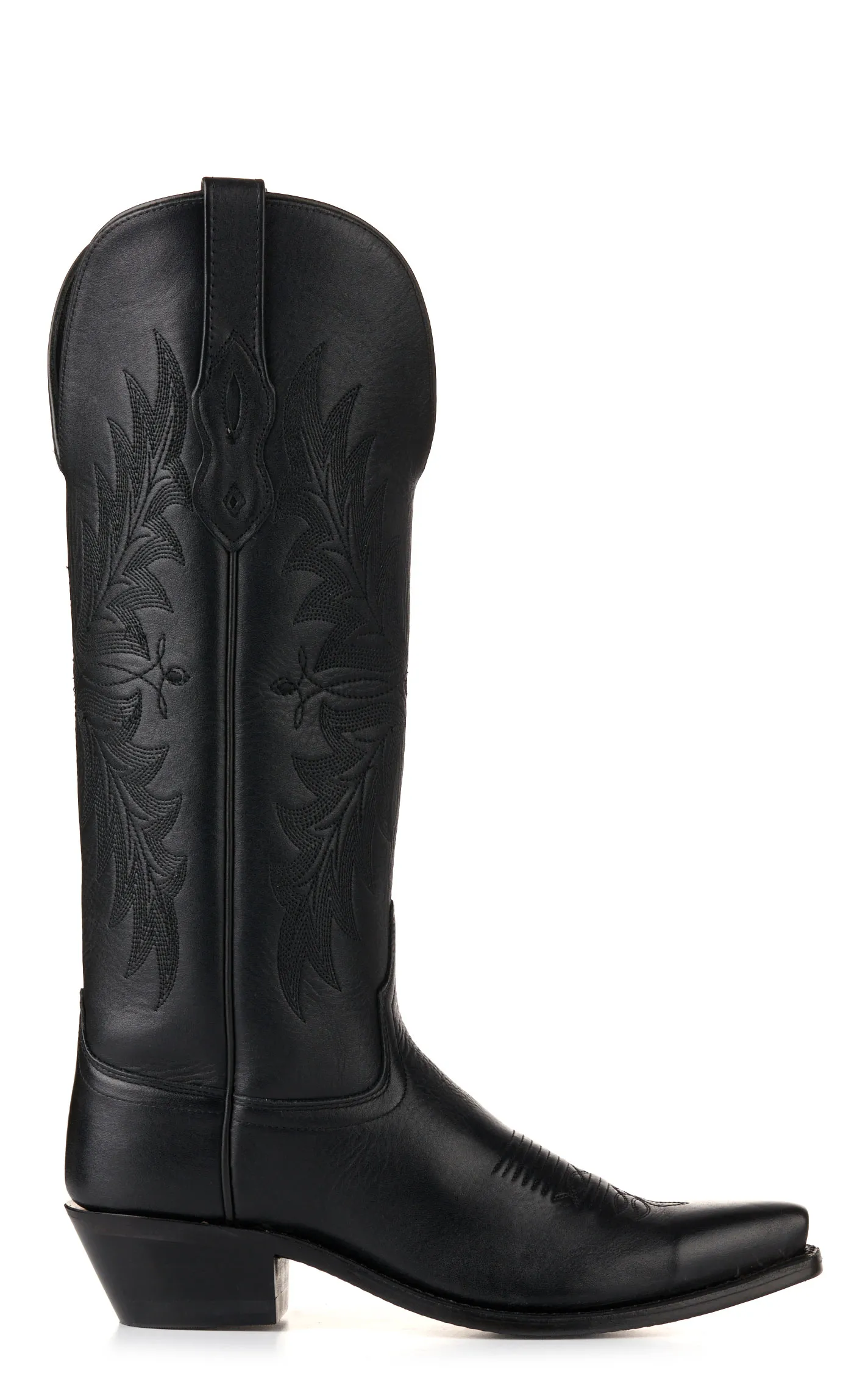 Old West Women's Black Snip Toe Tall Cowboy Boots