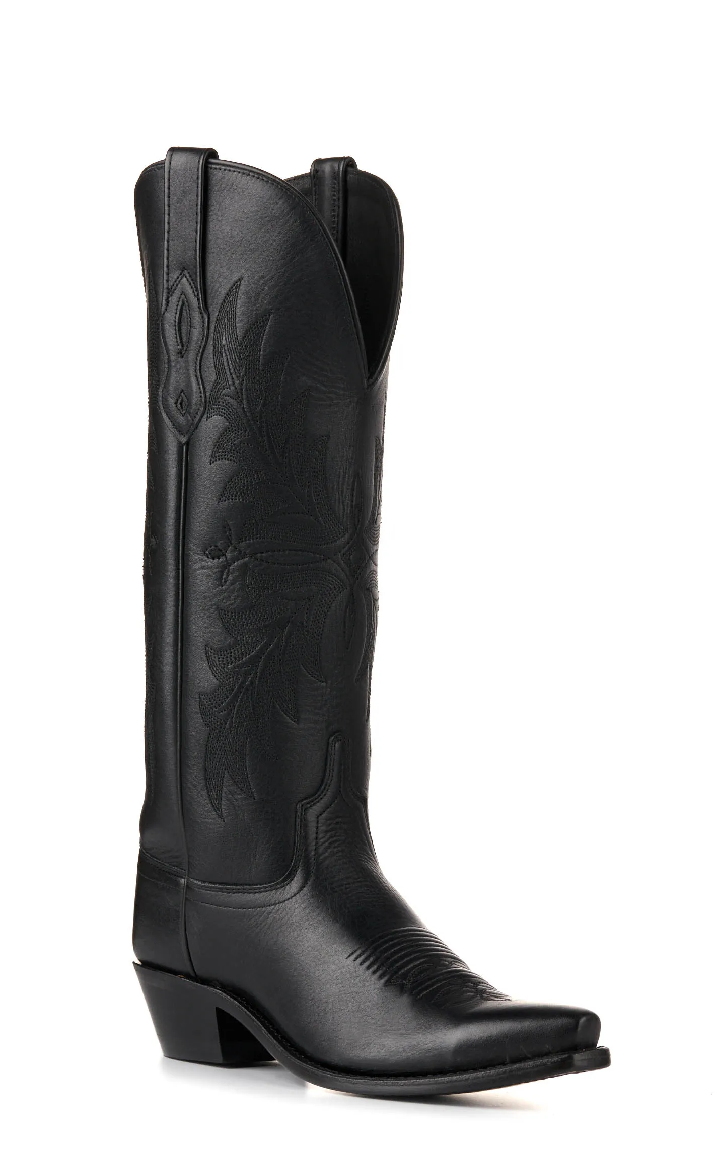 Old West Women's Black Snip Toe Tall Cowboy Boots