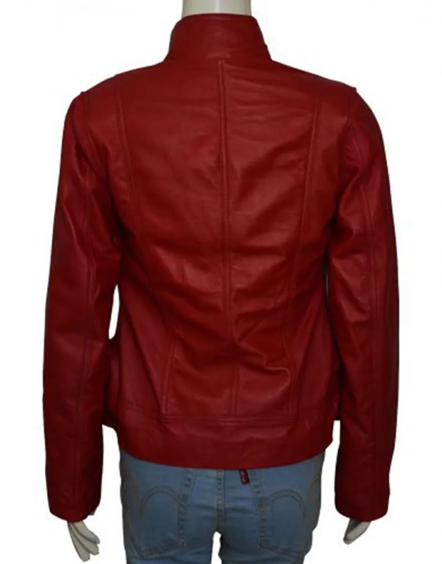 Once Upon a Time Season 6 Emma Swan Red Leather Jacket - UJackets