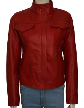 Once Upon a Time Season 6 Emma Swan Red Leather Jacket - UJackets