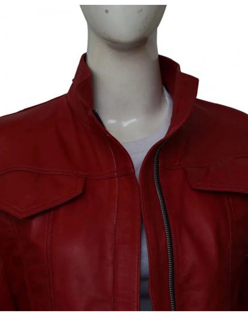 Once Upon a Time Season 6 Emma Swan Red Leather Jacket - UJackets