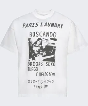 Paris Laundry Vintage Tee White