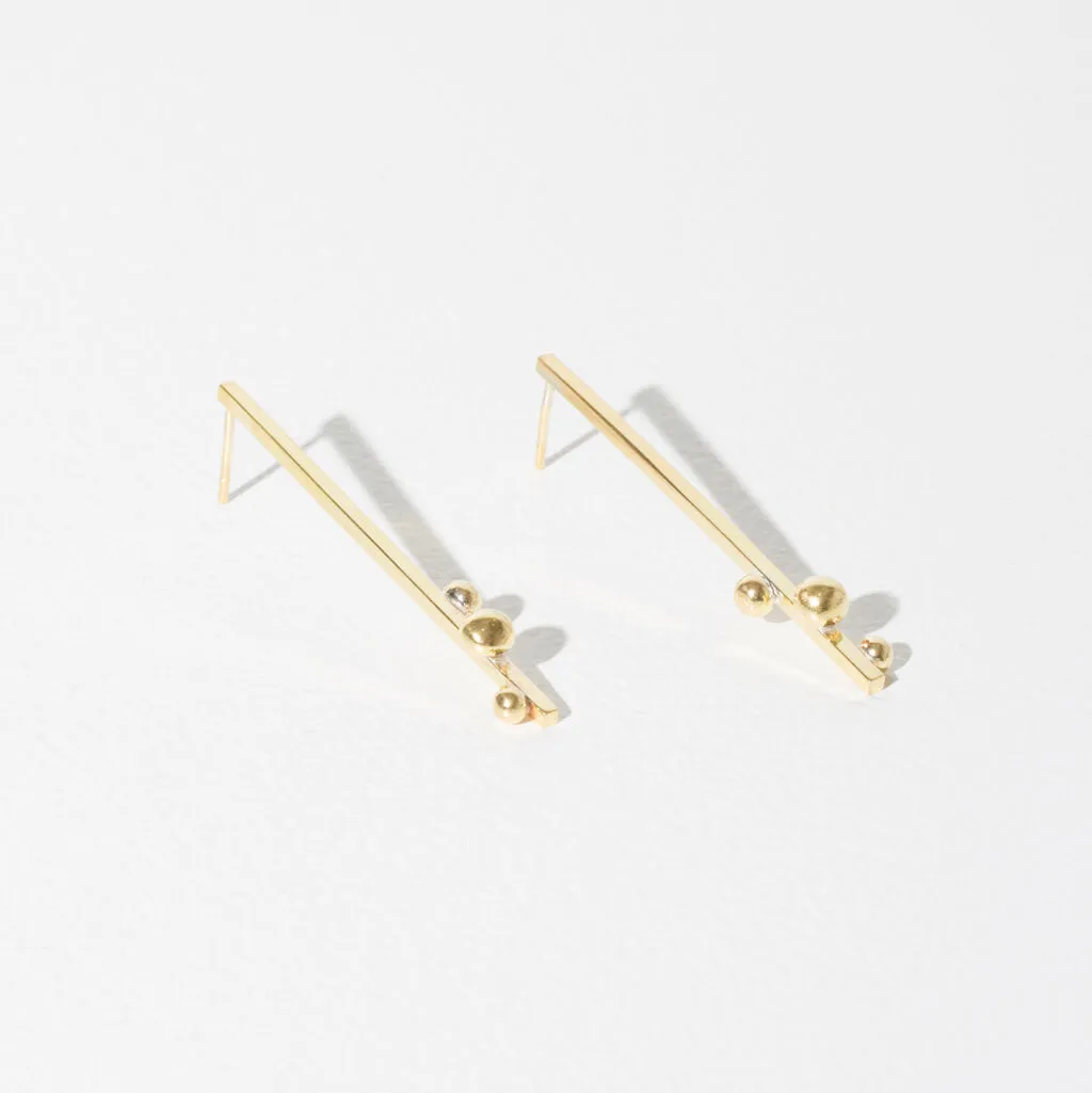 Rain Earrings - Brass