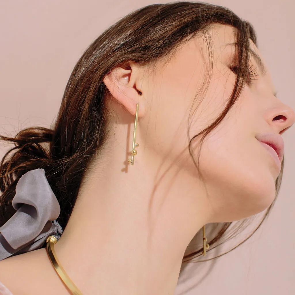 Rain Earrings - Brass