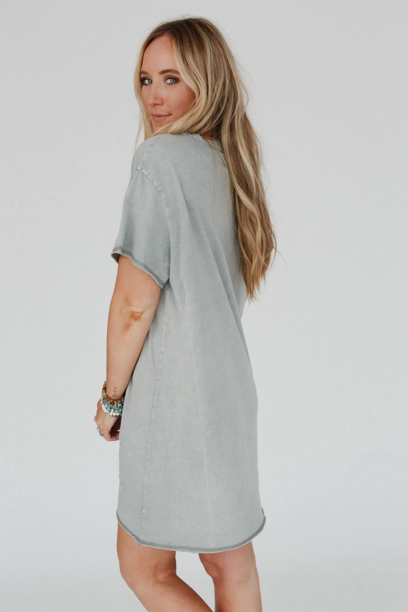 Rodeo Ready Tee Dress - Gray