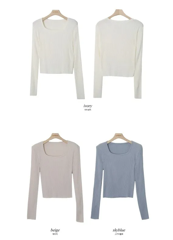 SHOPPERLAND  |Casual Style Rib Street Style Long Sleeves Plain