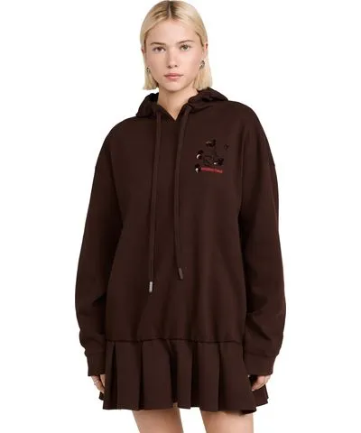 Shushu/Tong 3D Rose Hoodie Dress Brown 6