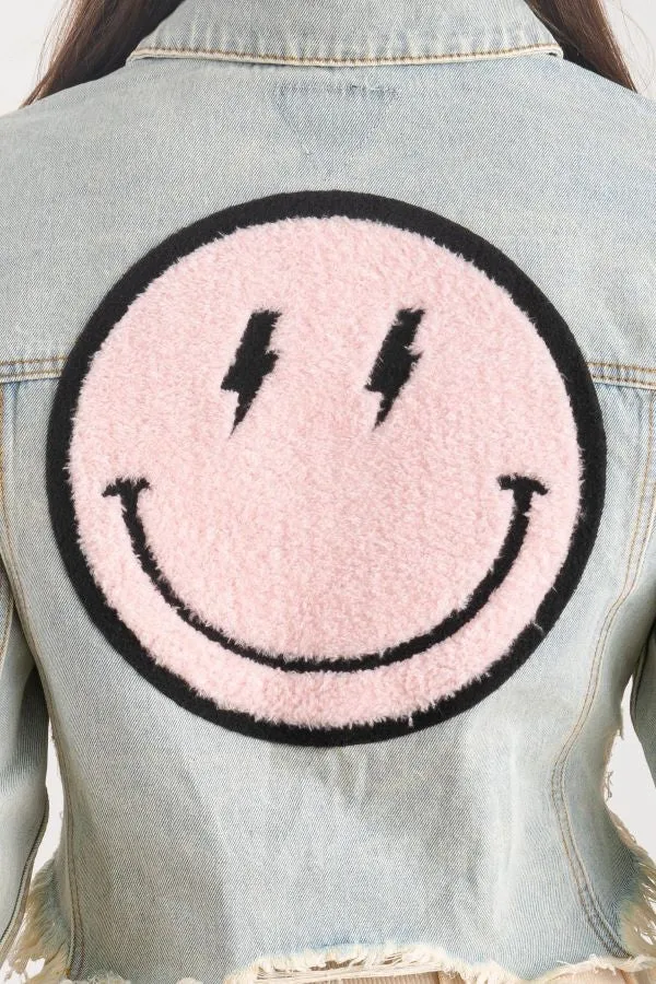 Smiley Crop Denim Jacket