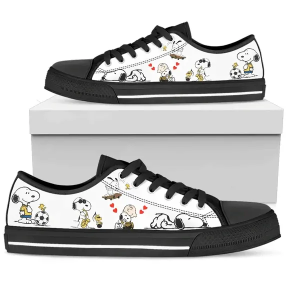 Snoopy Football Low Top Converse Sneaker Style Shoes