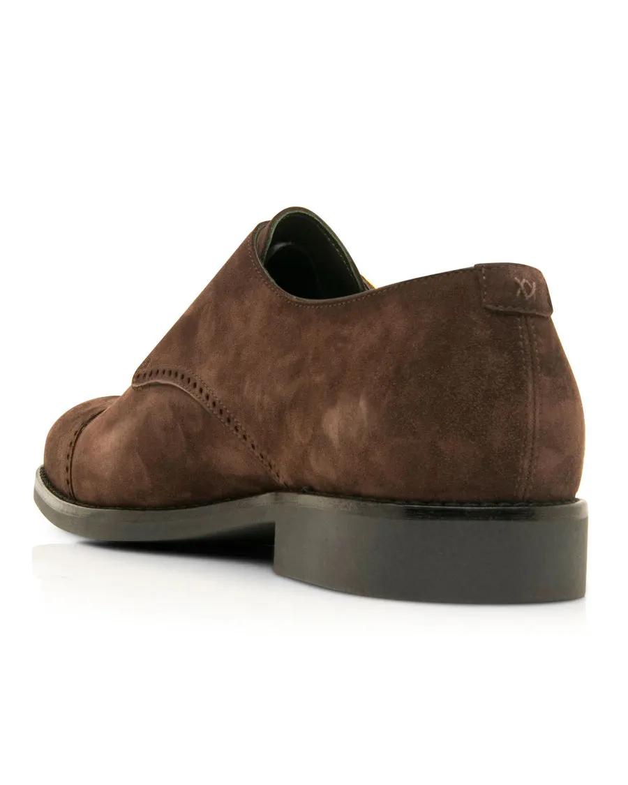 Suede Monkstrap in Dark Brown