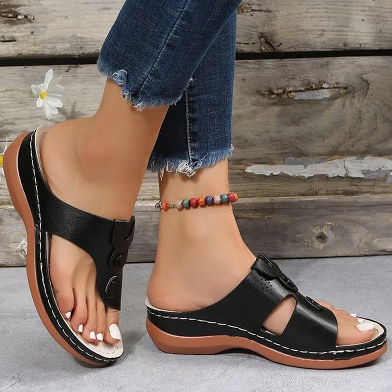 Summer Low Heel Wedge Sandals