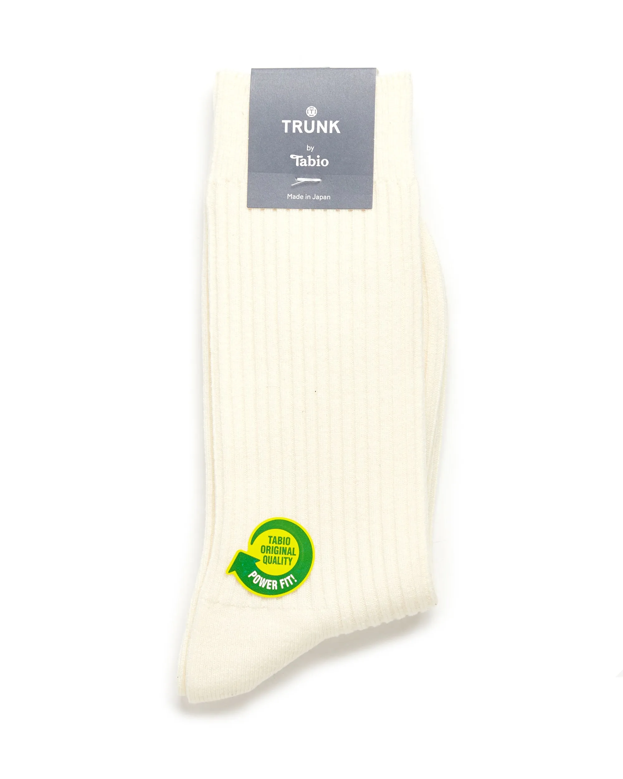 Tabio Power Fit Crew Socks: Off White