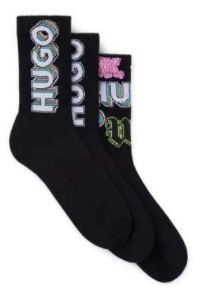 Three-pack of short socks with logos