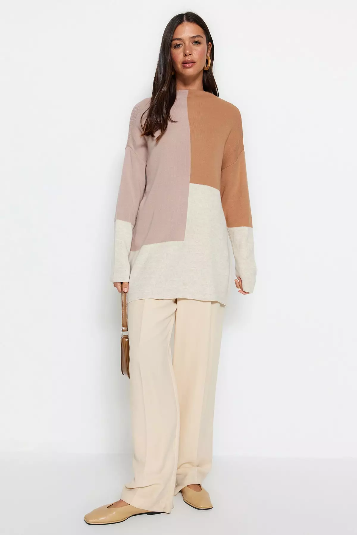 Trendyol Colour Block Knitted Sweater