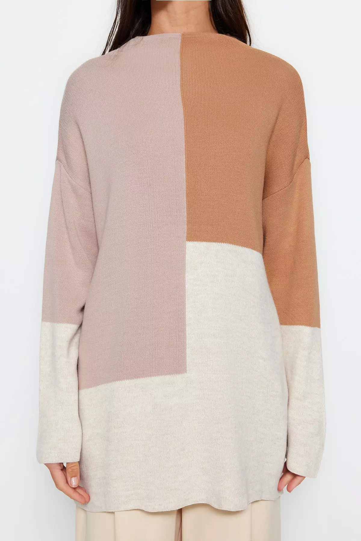 Trendyol Colour Block Knitted Sweater