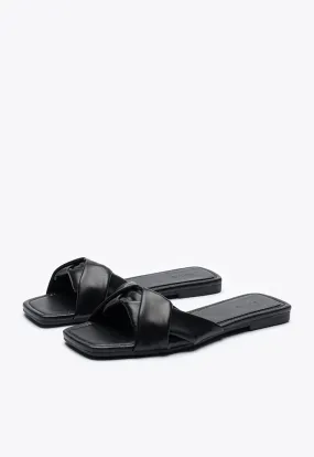 Twisted Single Band Strap Flat Sandals