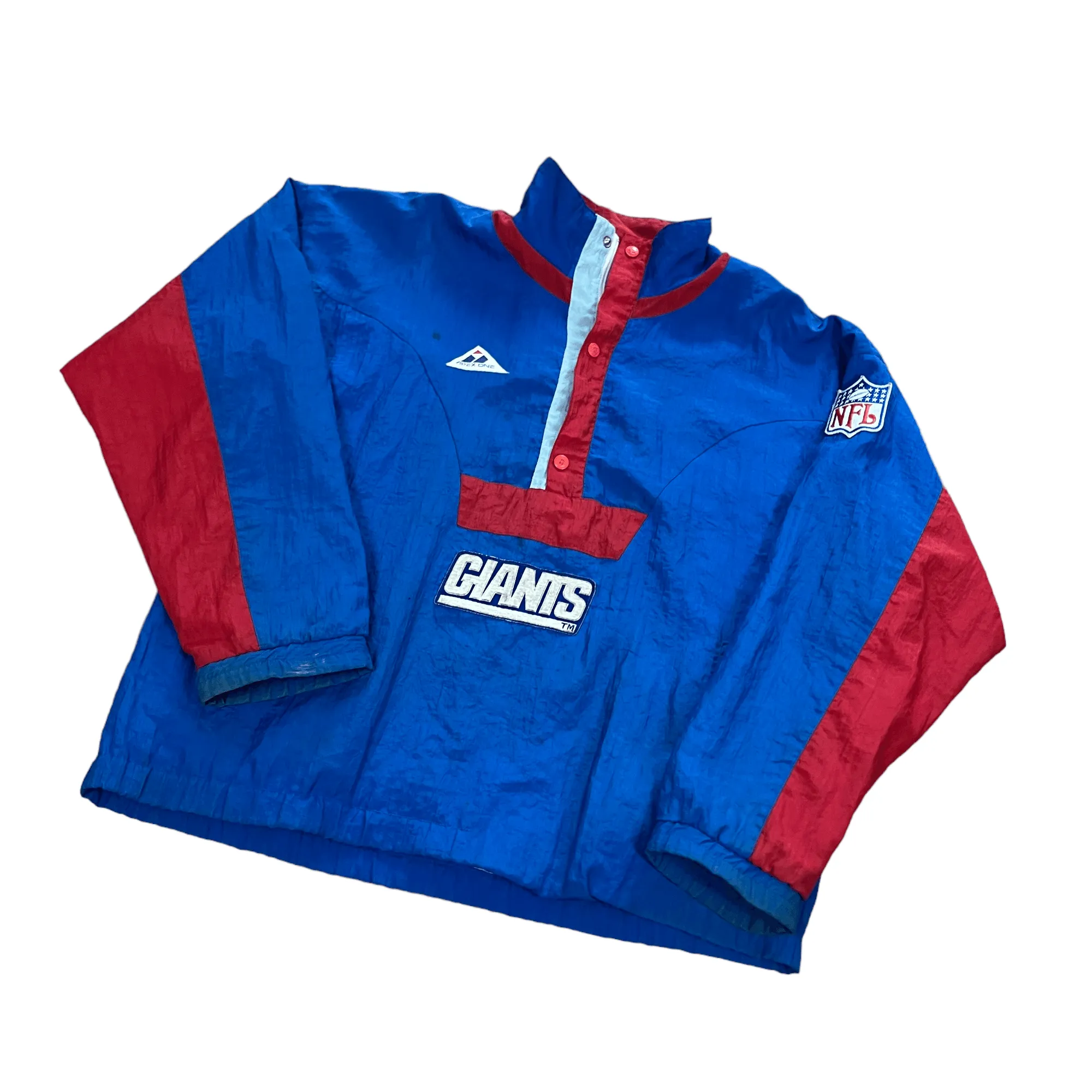 Vintage 90s Blue + Red NFL Giants Quarter Zip Jacket - Extra Large