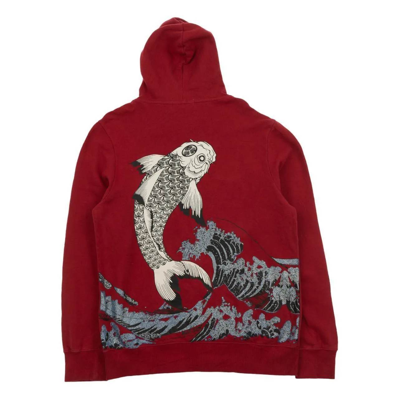 Vintage Koi Fish Japanese Hoodie Size L