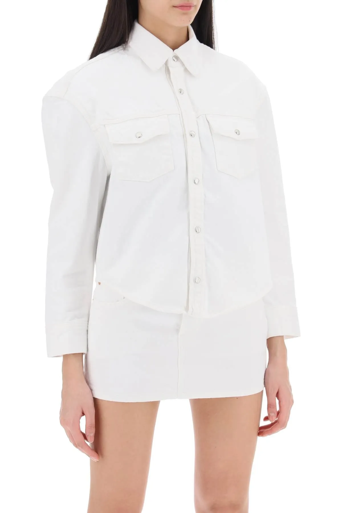 Wardrobe.nyc oversized denim jacket W4046PC WHITE