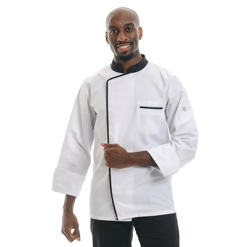 White and Black  Long Sleeve Chef Coat Energy - ROBUR