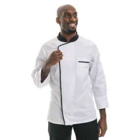 White and Black  Long Sleeve Chef Coat Energy - ROBUR