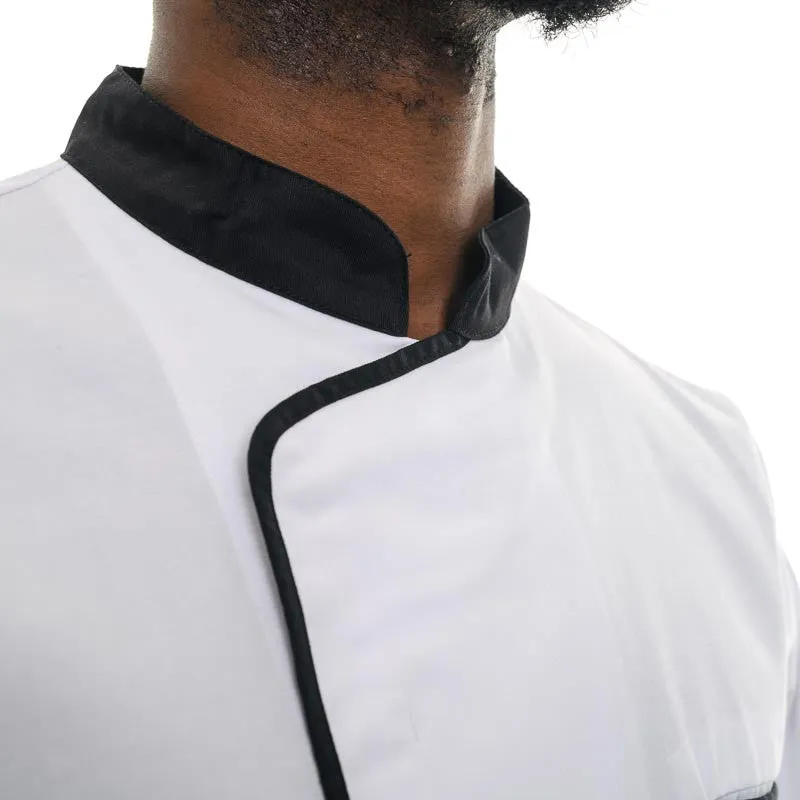 White and Black  Long Sleeve Chef Coat Energy - ROBUR