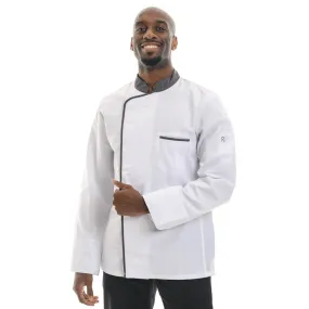 White Anthracite Long Sleeve Chef Coat Energy- ROBUR