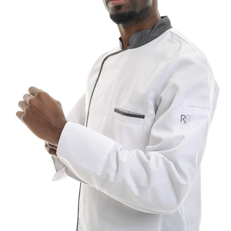 White Anthracite Long Sleeve Chef Coat Energy- ROBUR