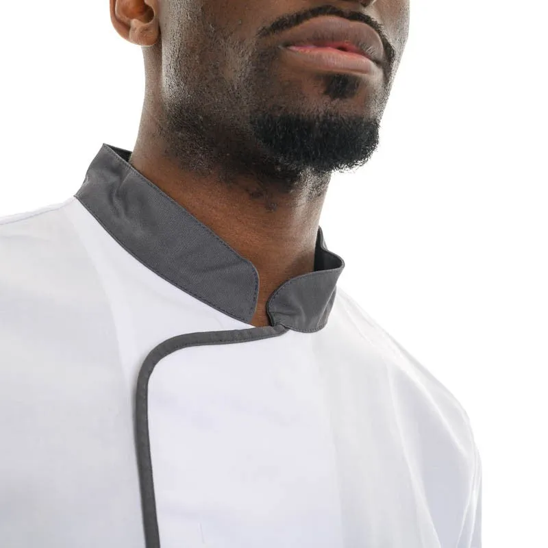 White Anthracite Long Sleeve Chef Coat Energy- ROBUR