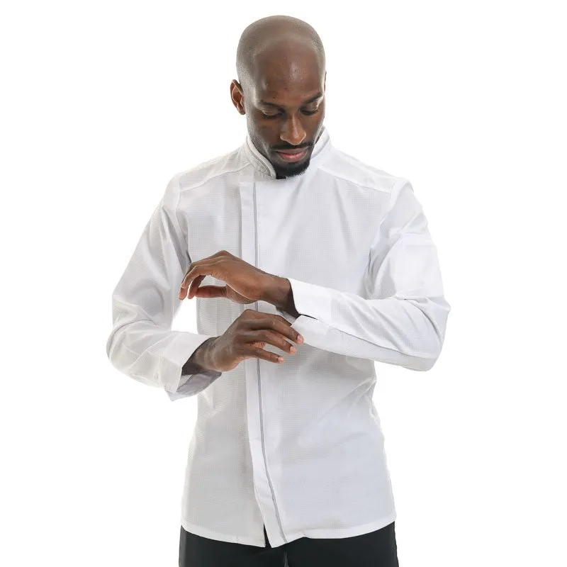 White Breathable Long Sleeve Chef Coat Aguila  - Robur