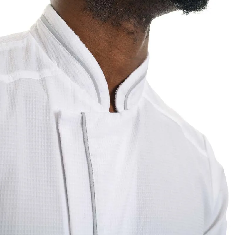 White Breathable Long Sleeve Chef Coat Aguila  - Robur