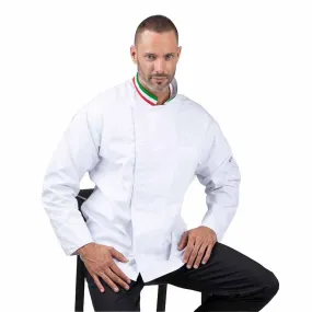 White kitchen Coat with Italian collar - Manelli