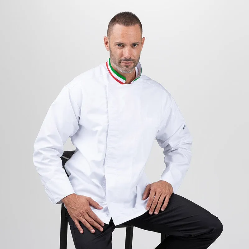 White kitchen Coat with Italian collar - Manelli